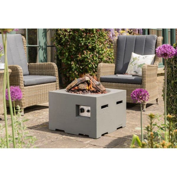 Cocoon Small Square Gas Fire Pit Grey - Image 2