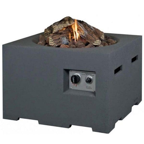 Cocoon Square Gas Fire Pit Grey