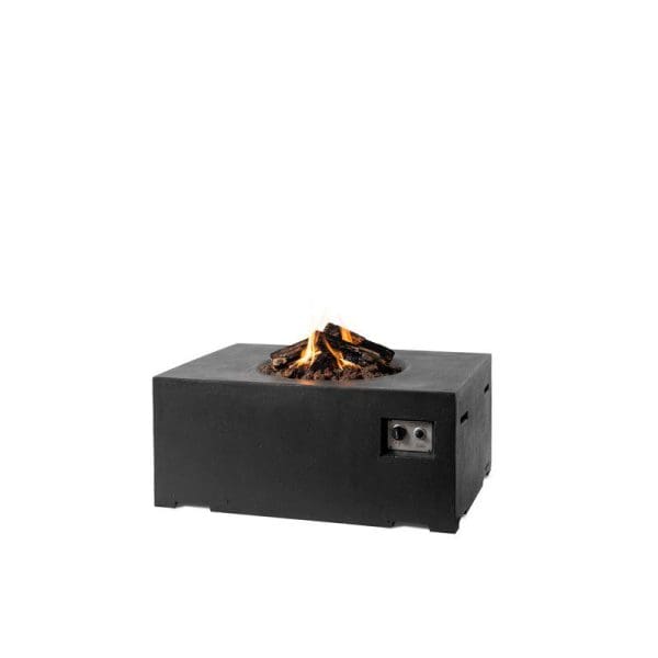 Cocoon Rectangular Gas Fire Pit Black