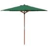 Round Picnic Table with Green Parasol and Base - Image 2