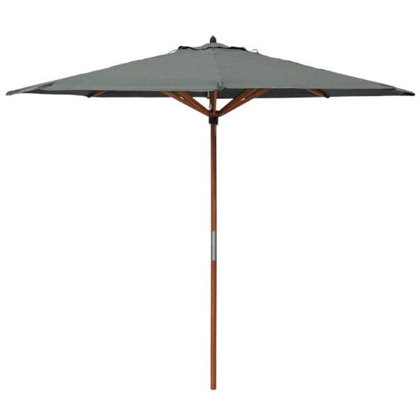 Round Picnic Table with Grey Parasol and Base - Image 2