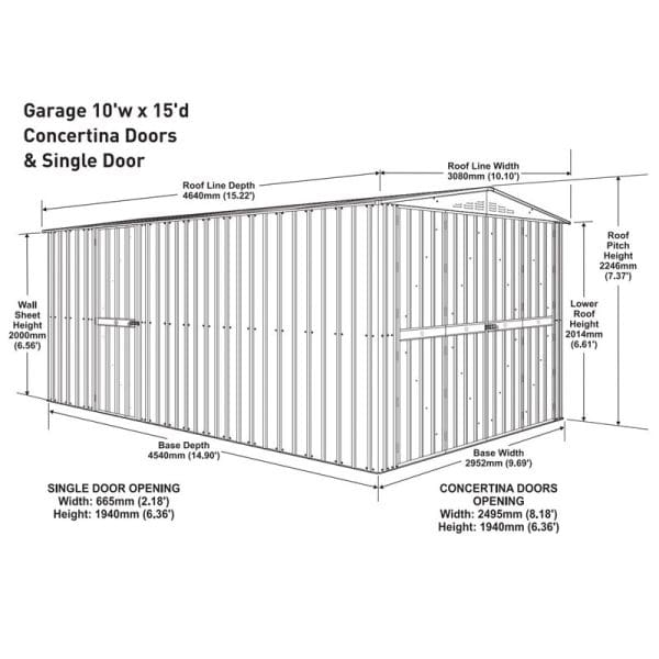Metal Garage - 10x15 Anthracite Grey Lotus - Image 8