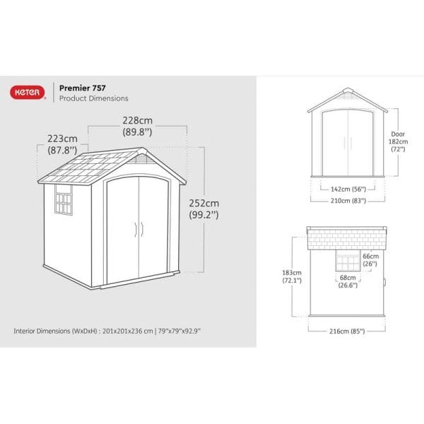 Keter Premier 7.5x7 Plastic Shed - Image 12