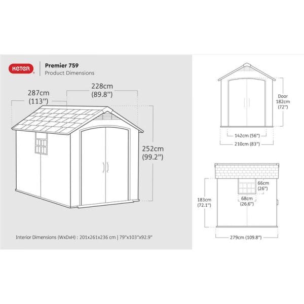 Keter Premier 7.5x9 Plastic Shed - Image 11