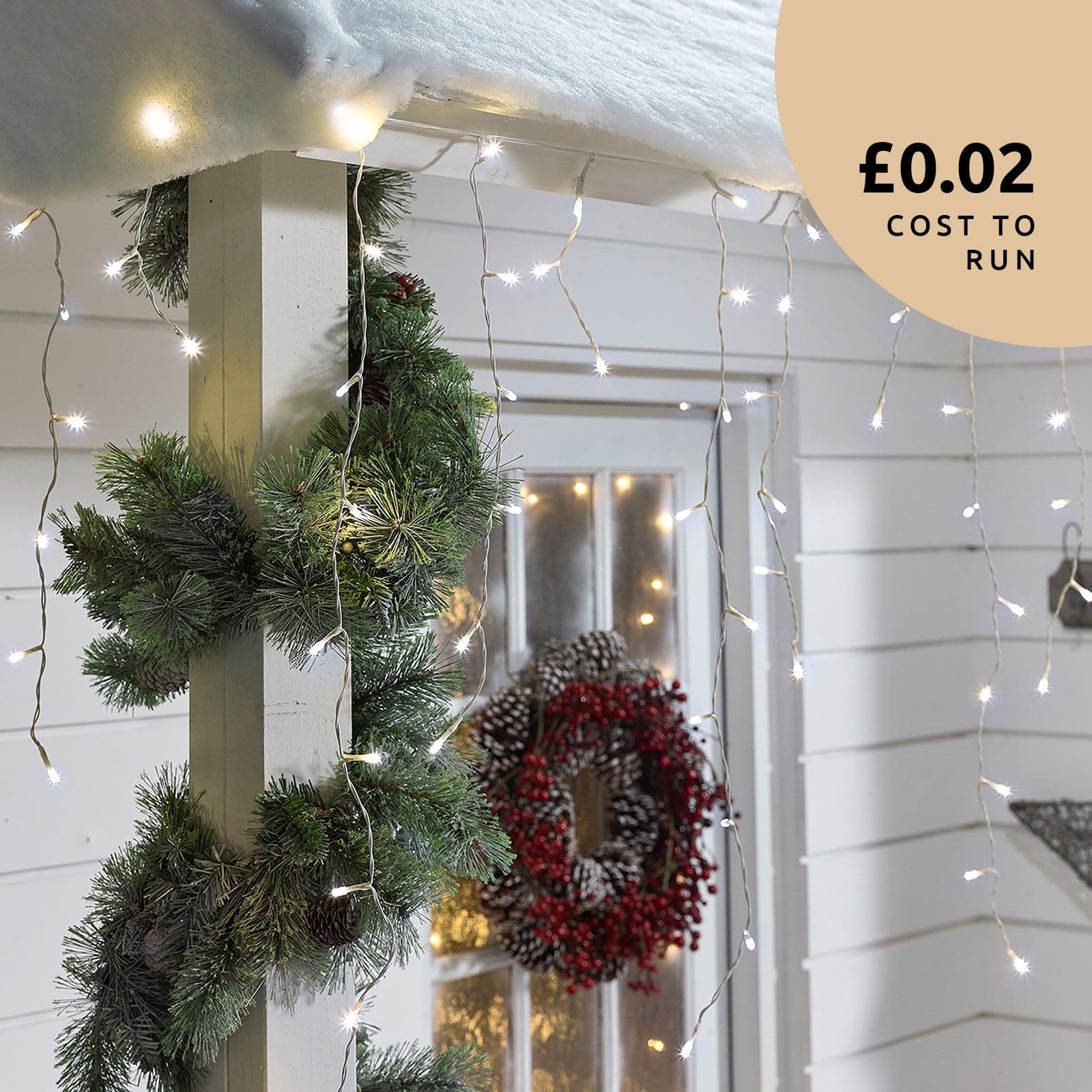Snowing Icicle Lights - 360 LEDs - Cool White