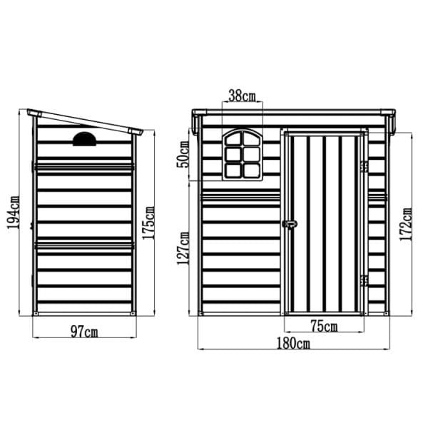 6x3 Plastic Pent Shed - Jasmine - Image 5