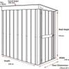 Lean To Shed 5x8 - Anthracite Grey Metal Lotus - Image 5