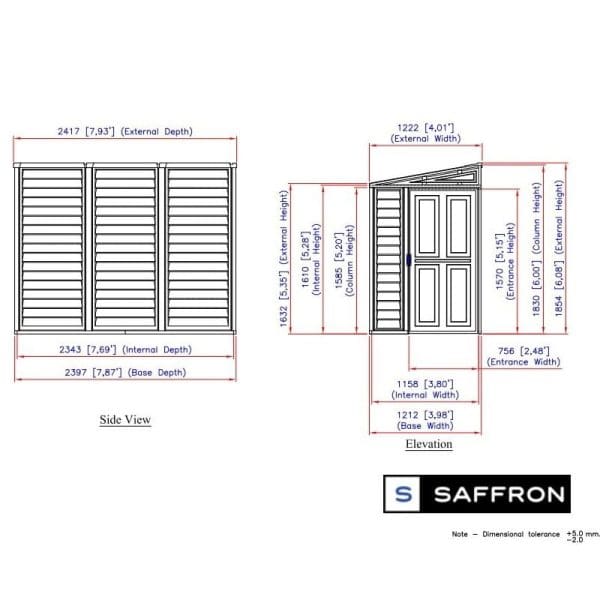 Lean To Shed 4x8 - Plastic Saffron - Image 15