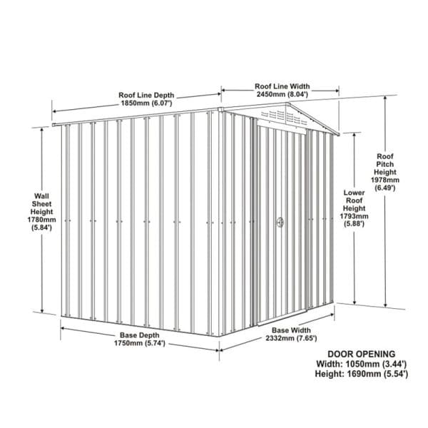 Metal Shed 8x6 - Anthracite Grey Lotus - Image 5
