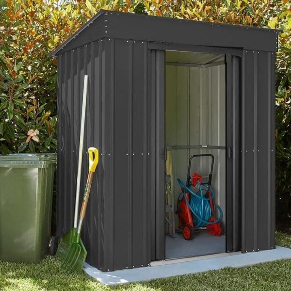 Metal Shed 6x3 - Anthracite Grey Pent Lotus