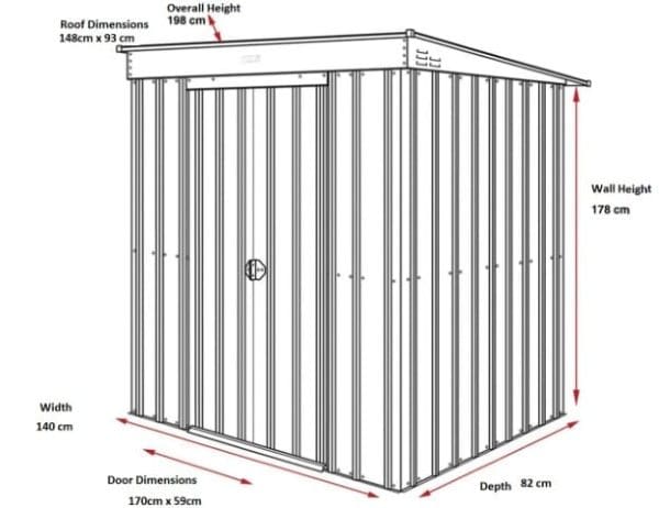 Metal Shed 5x3 - Anthracite Grey Pent Lotus - Image 4
