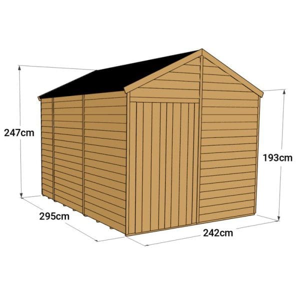 Overlap 10x8 Windowless Apex Shed - Image 3