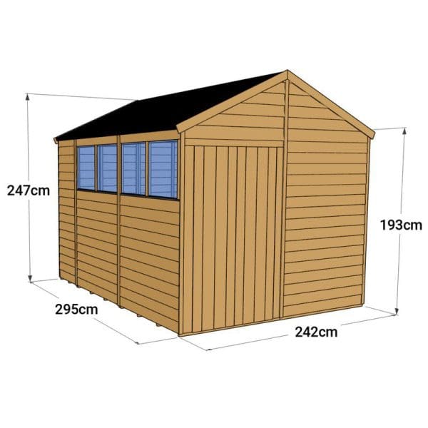 Overlap 10x8 Windowed Apex Shed - Image 4