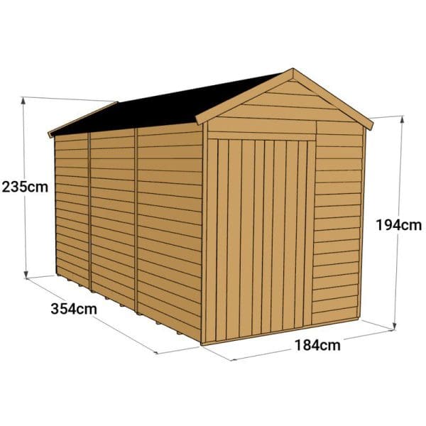Overlap 12x6 Windowless Apex Shed - Image 3
