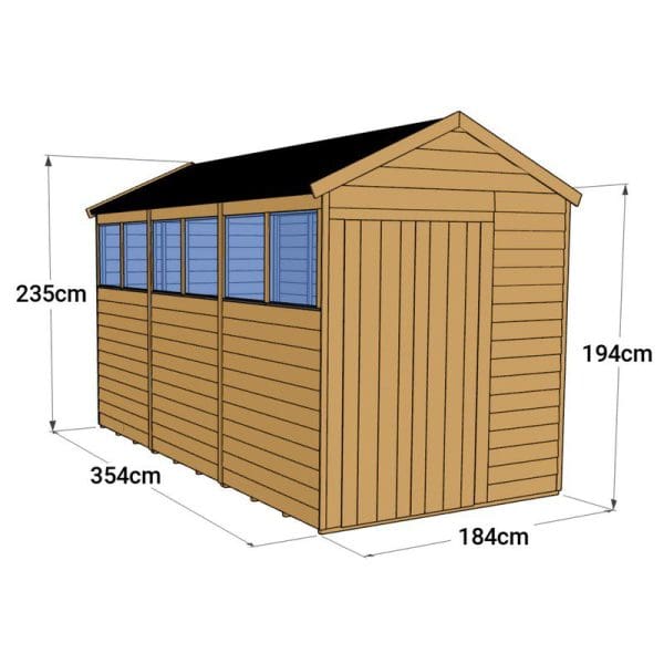 Overlap 12x6 Windowed Apex Shed - Image 4