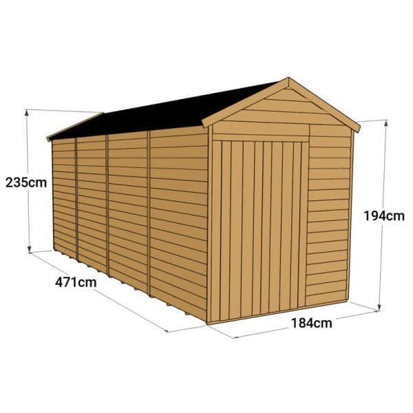 Overlap 16x6 Windowless Apex Shed - Image 3