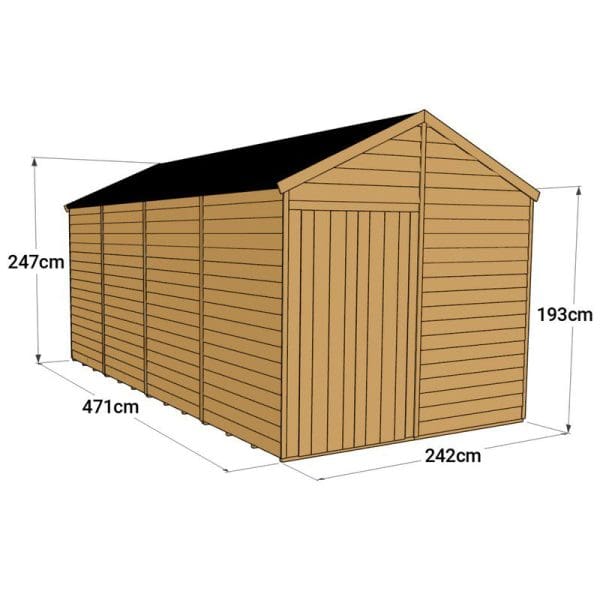Overlap 16x8 Windowless Apex Shed - Image 3