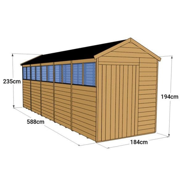 Overlap 20x6 Windowed Apex Shed - Image 4