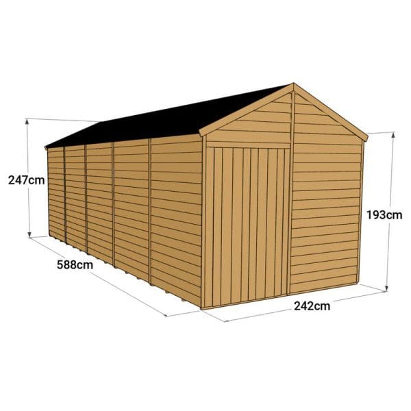 Overlap 20x8 Windowless Apex Shed - Image 3