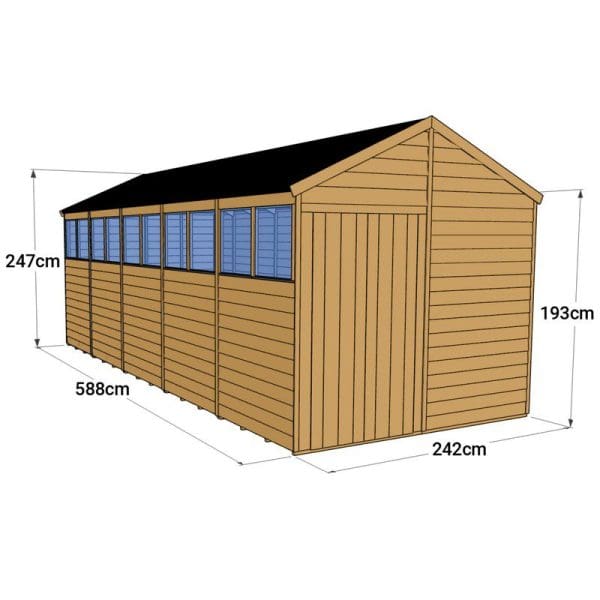 Overlap 20x8 Windowed Apex Shed - Image 4