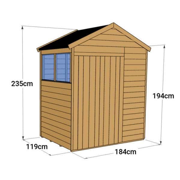 Overlap 4x6 Windowed Apex Shed - Image 4