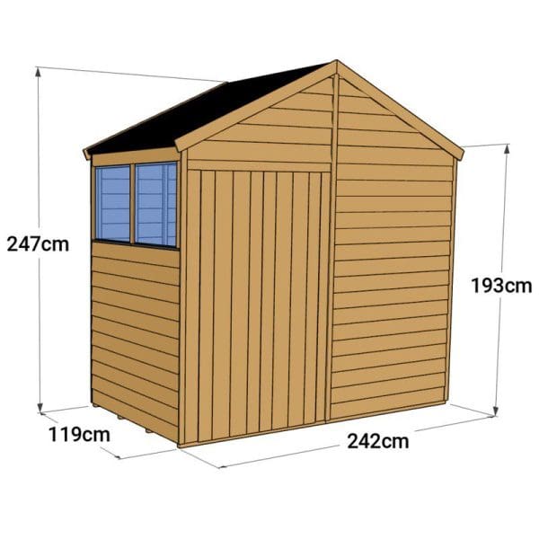 Overlap 4x8 Windowed Apex Shed - Image 4