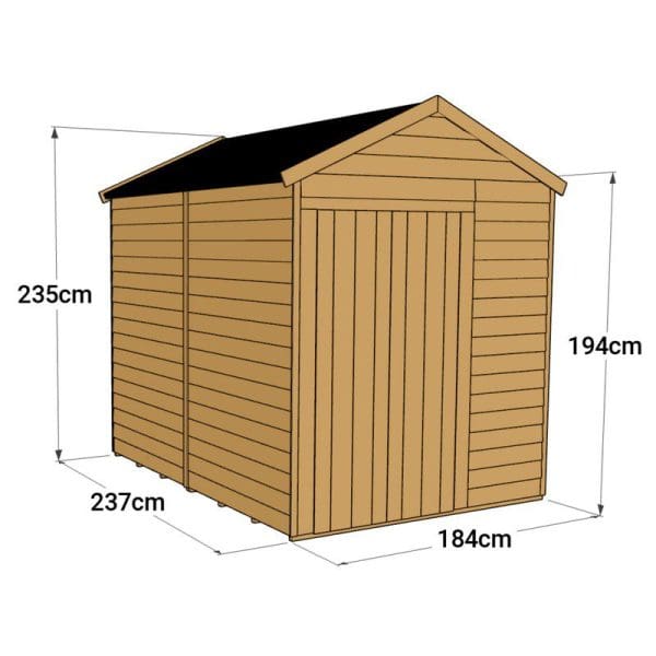 Overlap 8x6 Windowless Apex Shed - Image 3