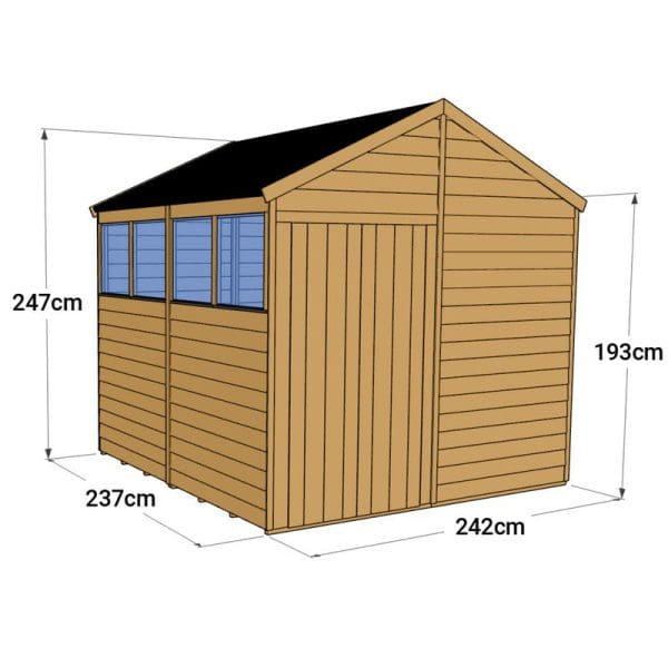 Overlap 8x8 Windowed Apex Shed - Image 4