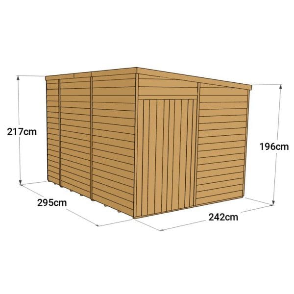 Overlap 10x8 Windowless Pent Shed - Image 3