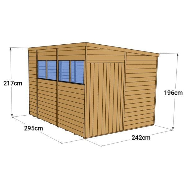 Overlap 10x8 Windowed Pent Shed - Image 4