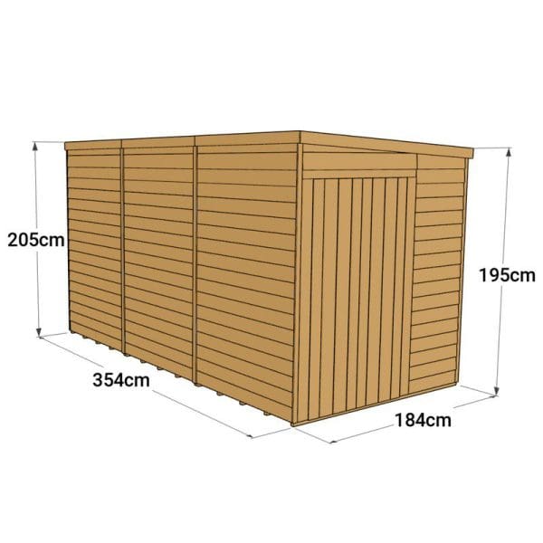 Overlap 12x6 Windowless Pent Shed - Image 3