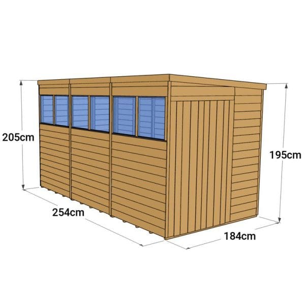 Overlap 12x6 Windowed Pent Shed - Image 4