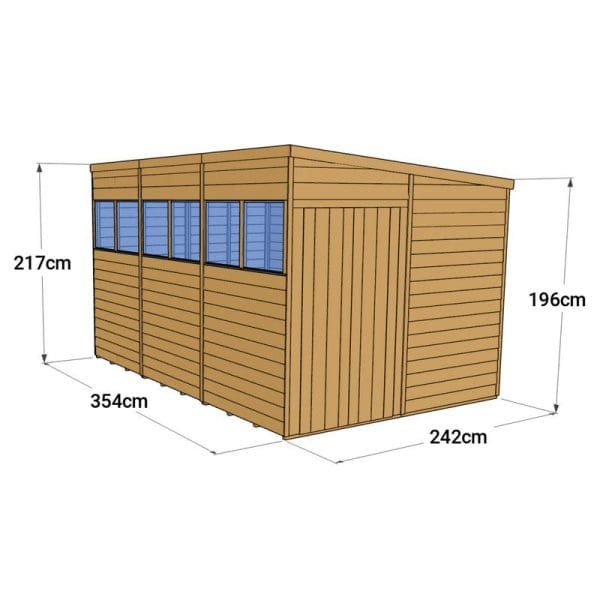 Overlap 12x8 Windowed Pent Shed - Image 4