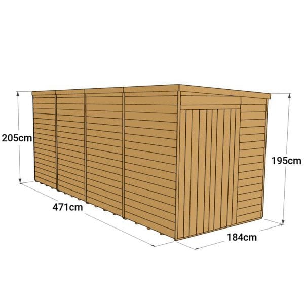 Overlap 16x6 Windowless Pent Shed - Image 3
