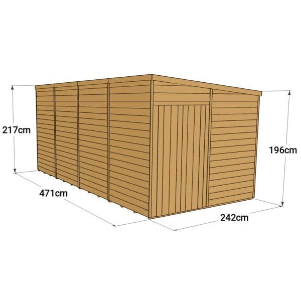 Overlap 16x8 Windowless Pent Shed - Image 3