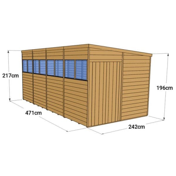 Overlap 16x8 Windowed Pent Shed - Image 4