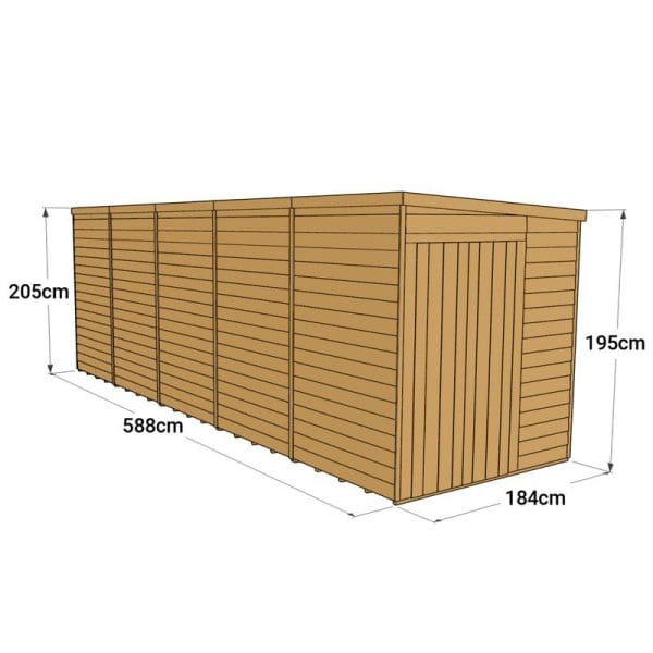 Overlap 20x6 Windowless Pent Shed - Image 3