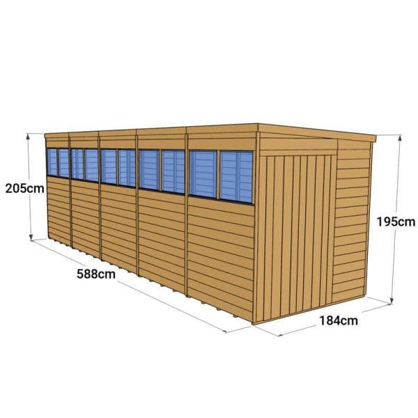 Overlap 20x6 Windowed Pent Shed - Image 4