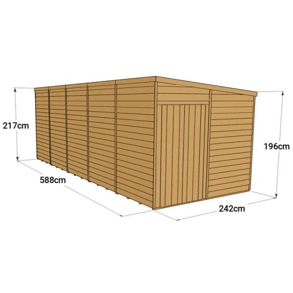 Overlap 20x8 Windowless Pent Shed - Image 3