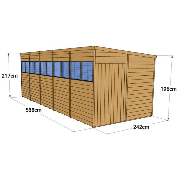 Overlap 20x8 Windowed Pent Shed - Image 4