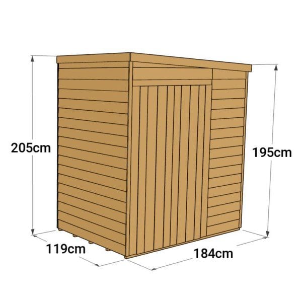 Overlap 4x6 Windowless Pent Shed - Image 3