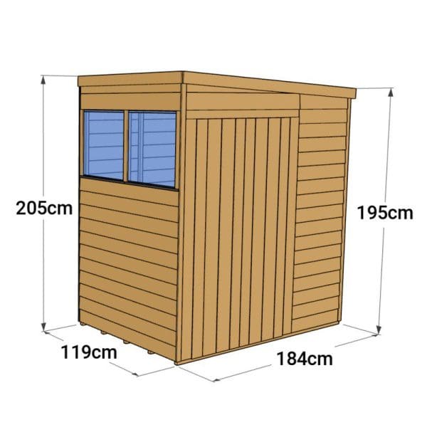 Overlap 4x6 Windowed Pent Shed - Image 4