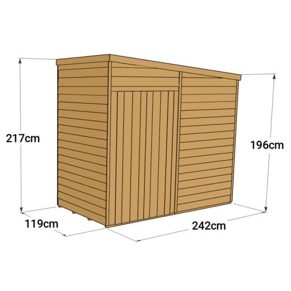 Overlap 4x8 Windowless Pent Shed - Image 3