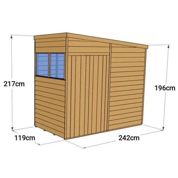 Overlap 4x8 Windowed Pent Shed - Image 4