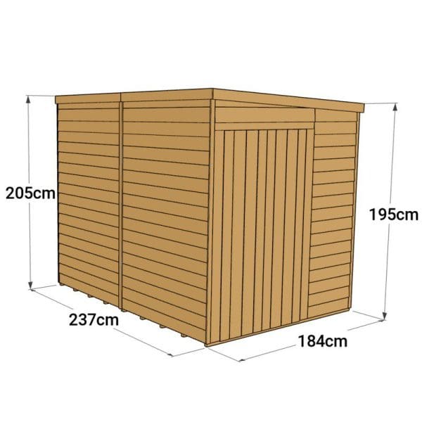 Overlap 8x6 Windowless Pent Shed - Image 3