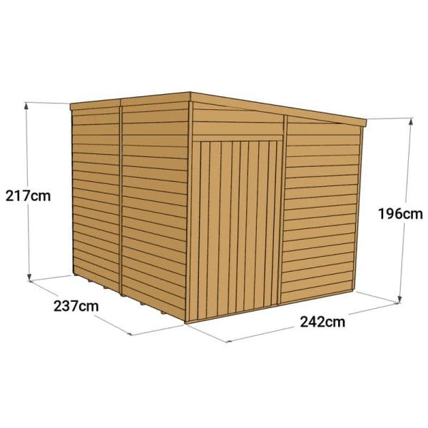 Overlap 8x8 Windowless Pent Shed - Image 3