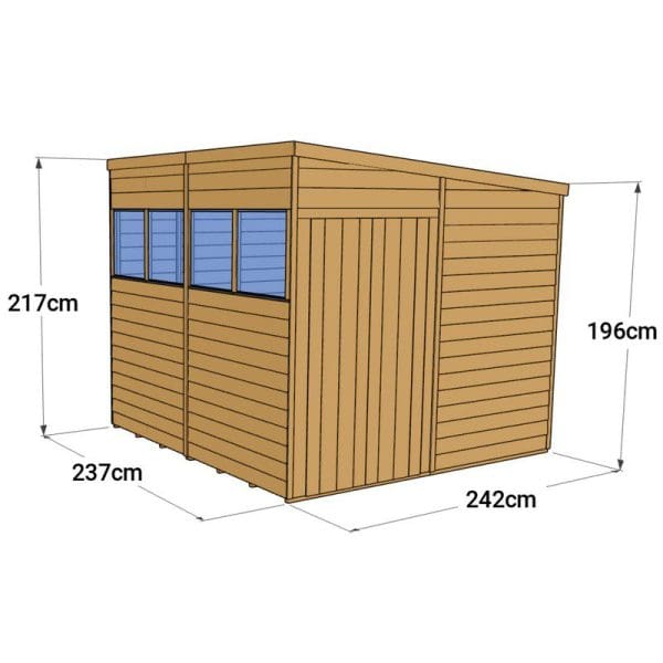 Overlap 8x8 Windowed Pent Shed - Image 4
